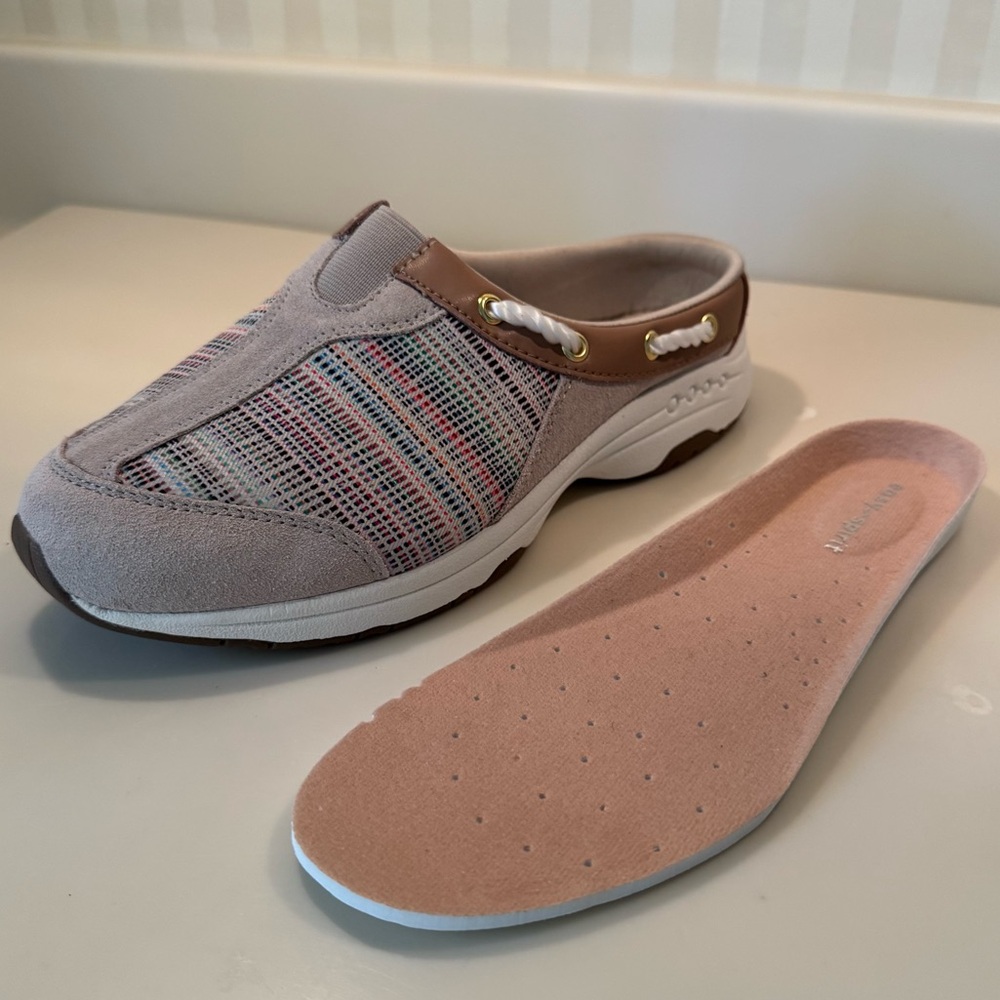 Easy Spirit Womens Travelport Striped Mules Nautical Slip On Clog Sneakers NWOT - Picture 13 of 16
